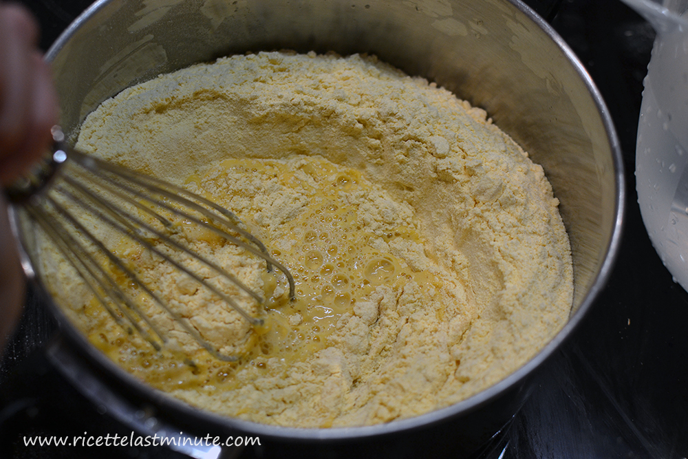 Chickpea flour with a little water to mix vigorously