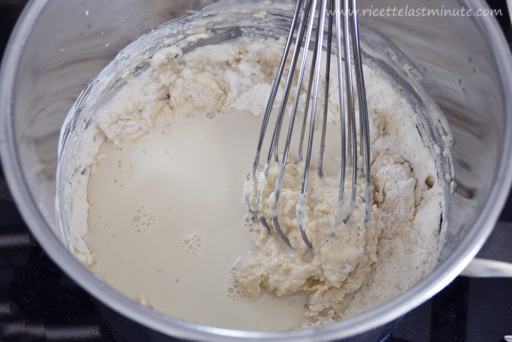 Melted butter in flour