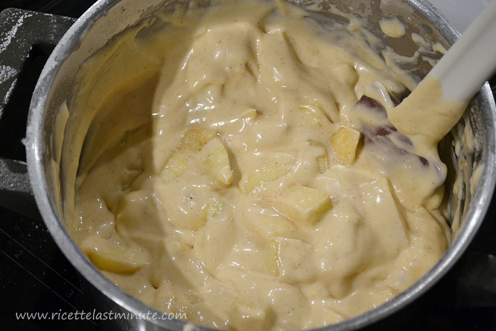 Apple chunks well incorporated into the apple pie dough