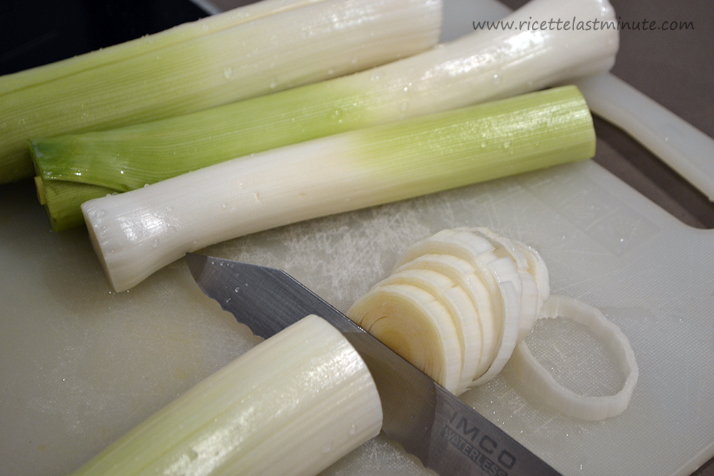 Washed and cut leeks
