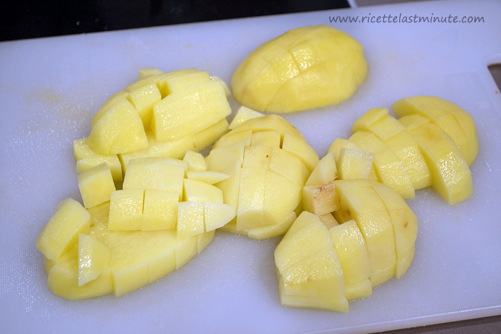 Peeled and cut potatoes into chunks