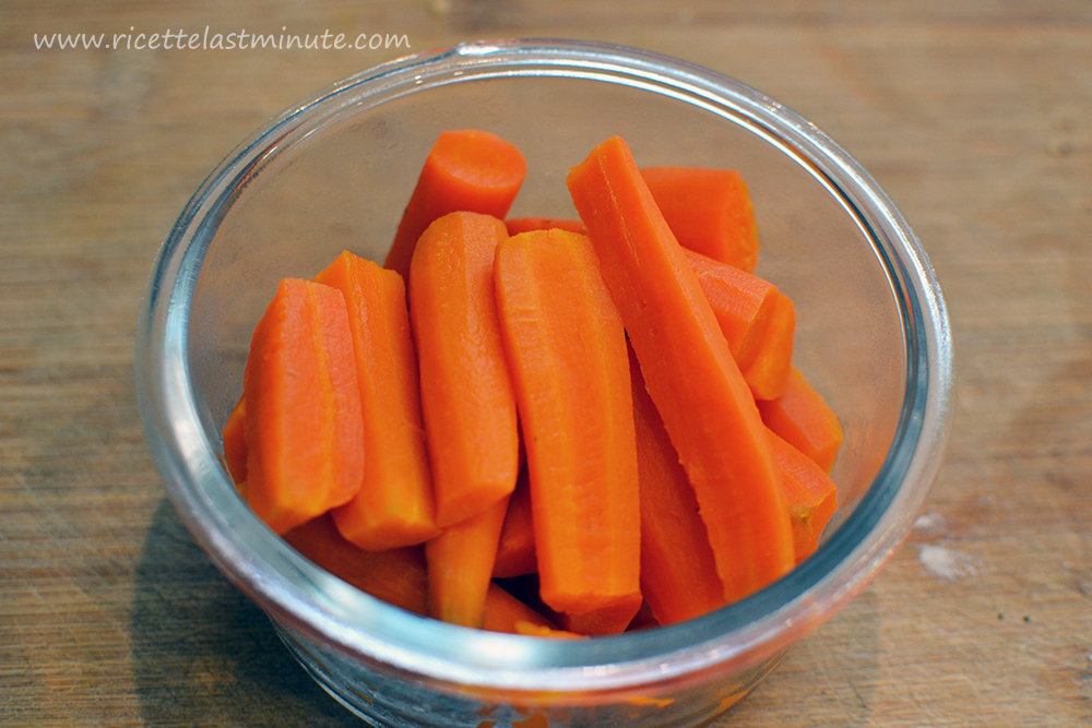 Freshly steamed carrots