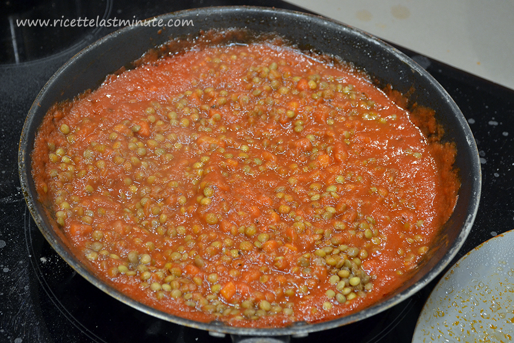 Vegetable ragout with cooked lentils