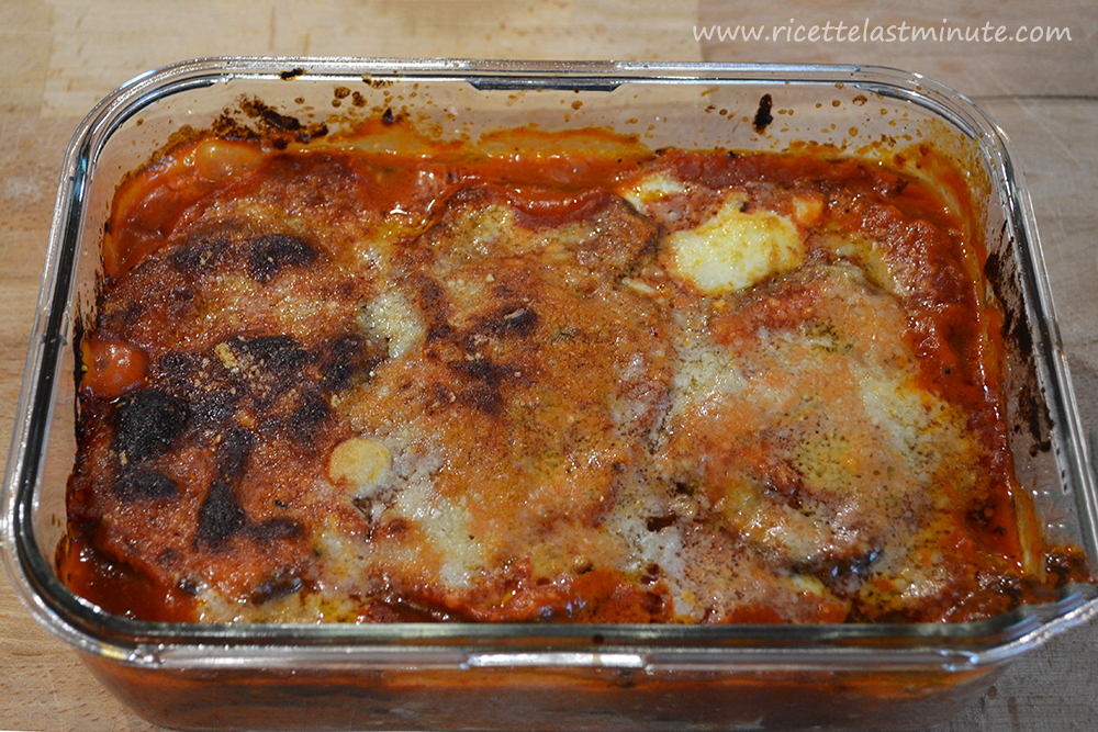 Parmigiana from the oven, still hot