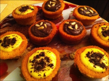 Ricetta dei cupcakes con crema e cioccolato