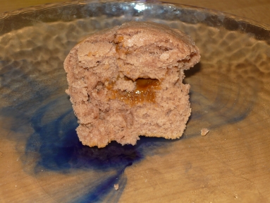 Porzione di muffin dove è visibile la crema
