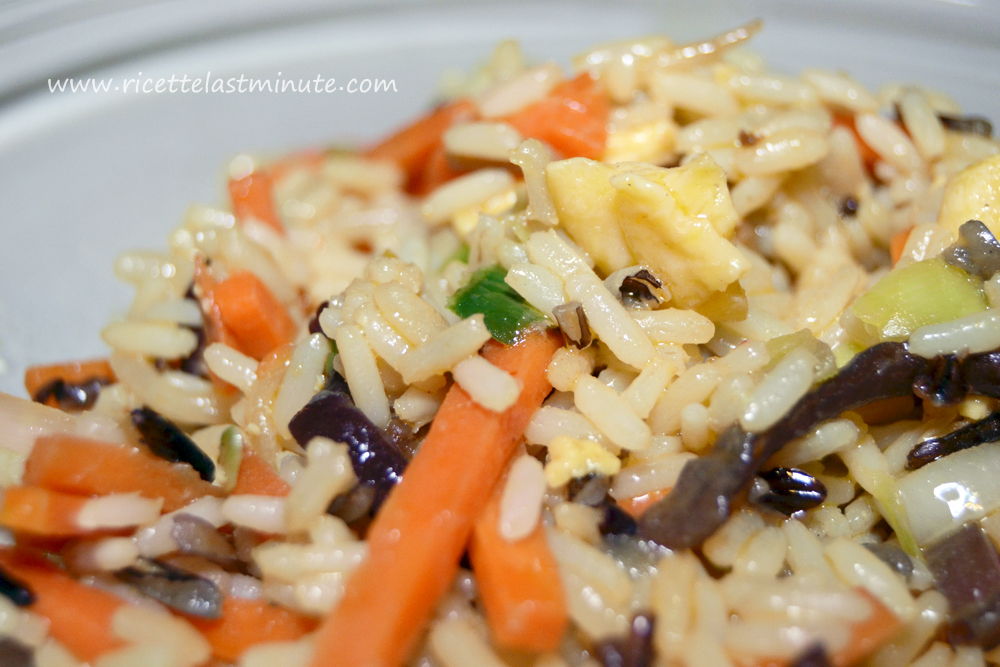 Ricetta del riso con verdure e frittata